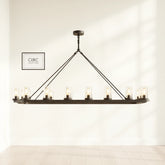 Ondra Linear Clear Glass Chandelier 52"